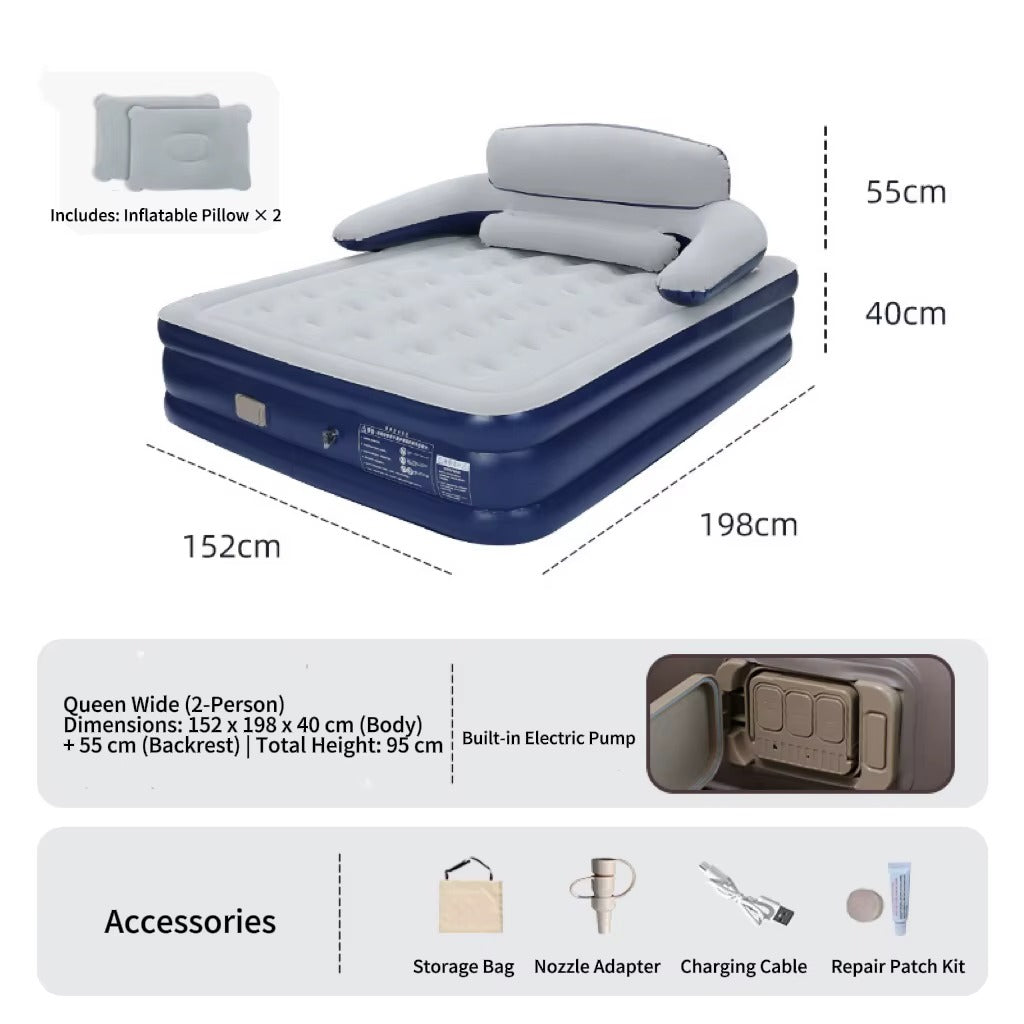 Matelas pneumatique gonflable tout usage multicolore durable