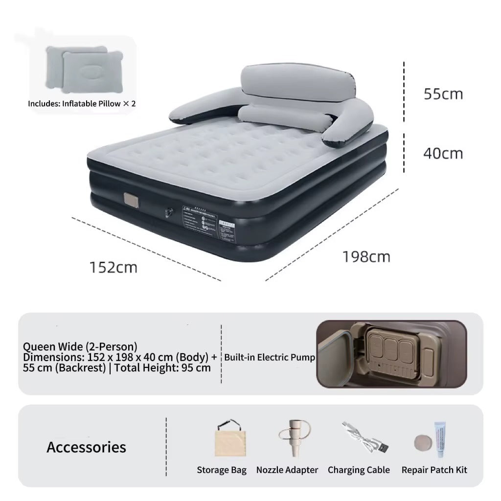 Matelas pneumatique gonflable tout usage multicolore durable