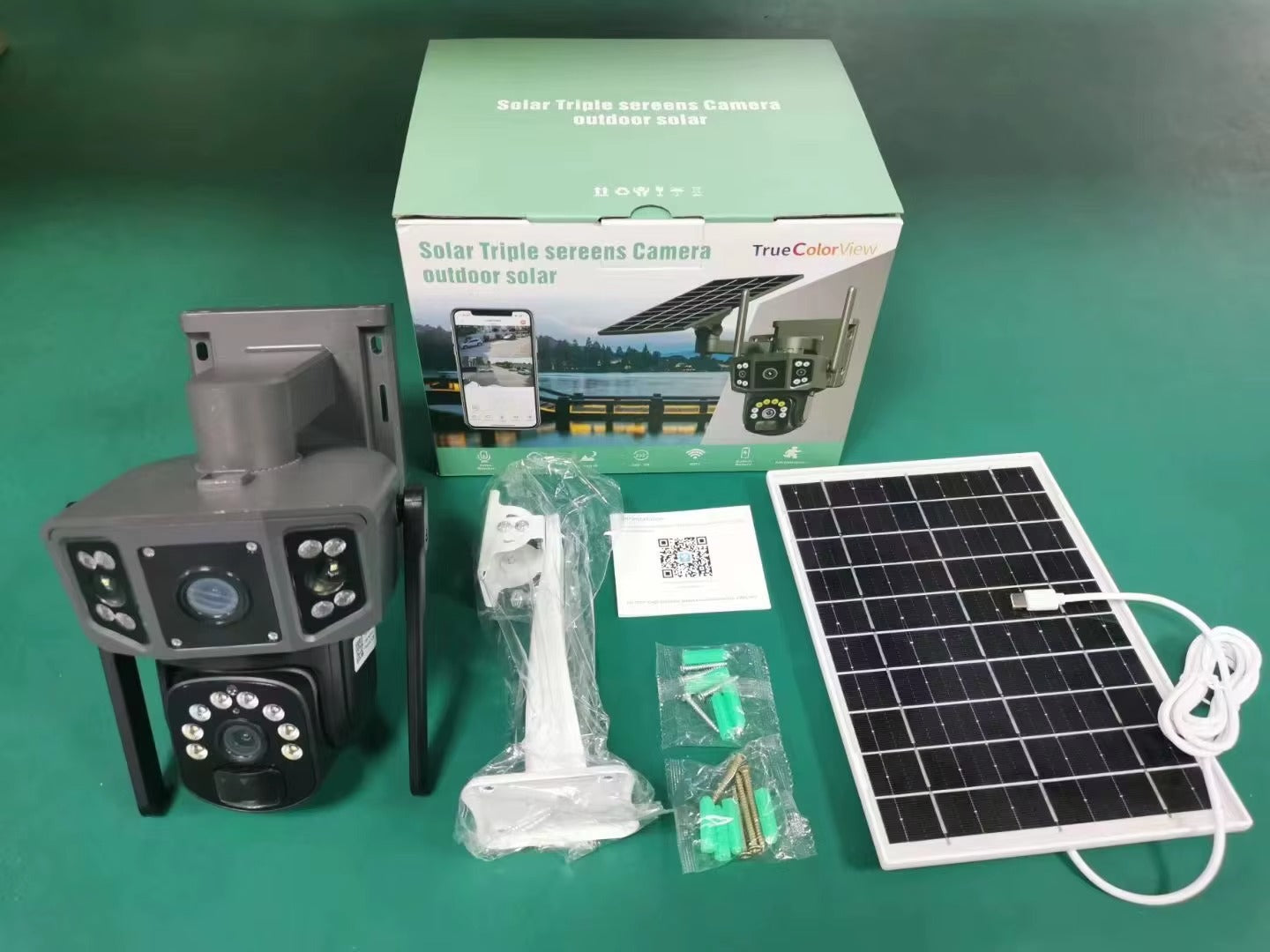 Caméra de Sécurité Extérieure PTZ 2K – Double Objectif, Étanche IP65