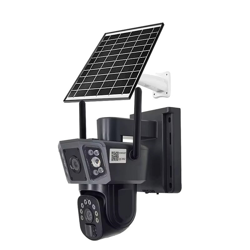 Caméra de Sécurité Extérieure PTZ 2K – Double Objectif, Étanche IP65