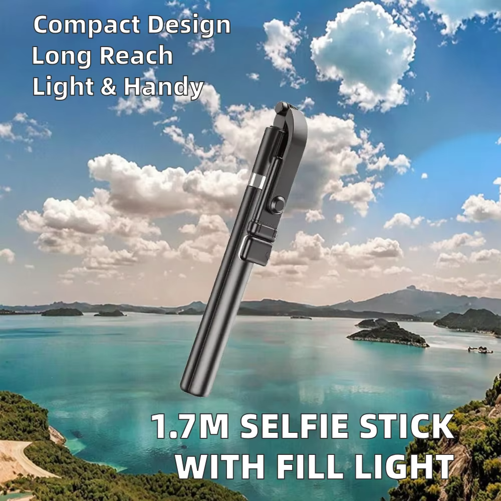 Perche à Selfie de Haute Qualité avec Trépied Extensible en Fibre de Carbone