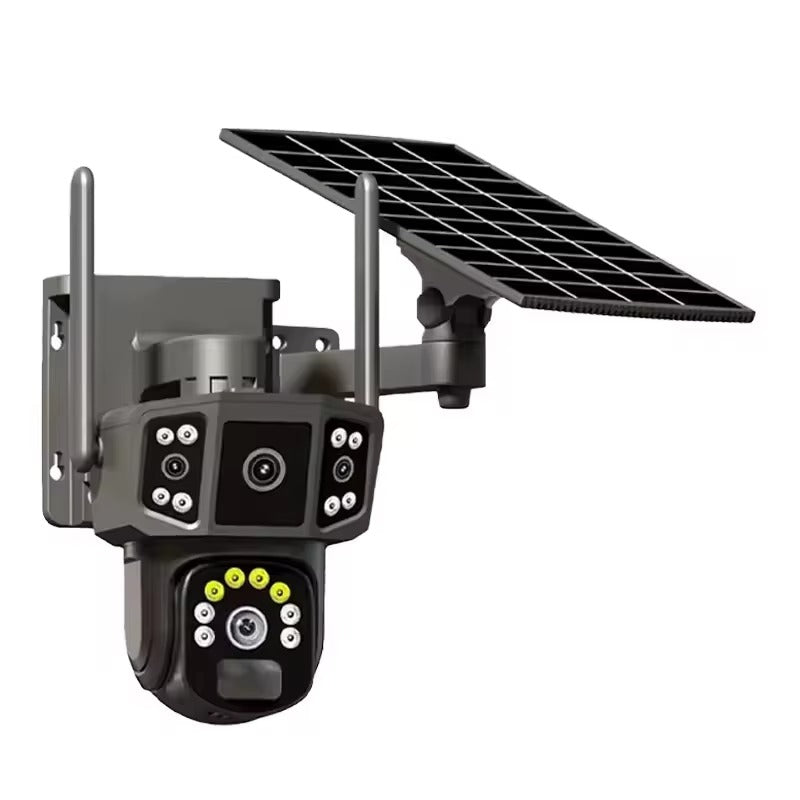 Caméra de Sécurité Extérieure PTZ 2K – Double Objectif, Étanche IP65